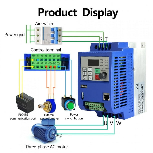 DOACT AC 380V 4KW 3-Phase VFD, NF9100-3T-00400G Vector Frequency Converter Variable Frequency Drive Motor Speed Controller - Walmart.com
