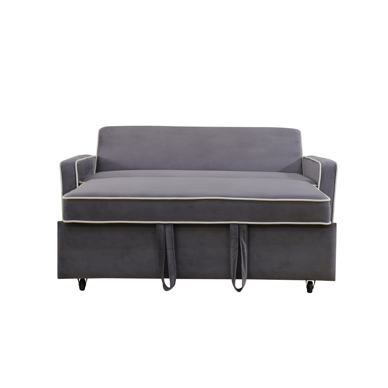 Hommoo Sofa,Modern Flannel 1-Piece Living Room Sofabed,Home Furniture Sofabed with Armrest,Light Gray