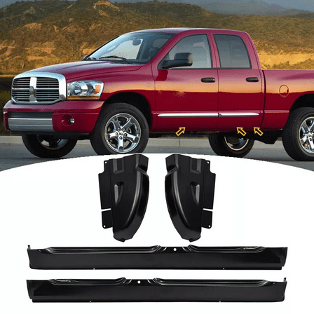 For 02-08 Dodge Ram Pickup Quad Cab OE Style Rocker Panels & Cab Corners 4PCS