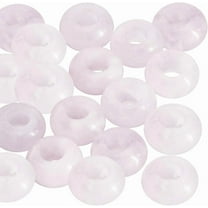 1 Box 20Pcs Large Hole Gemstone Beads Natural Stone Rondelle Bead Bulk Rose Quartz Round Macrame European Crystal Loose Beads for Jewelry Making Bracelets Necklaces Beading Hair Craft