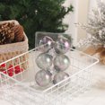 thumbnail image 3 of 6 piezas de adornos de bolas de Navidad, adornos de bolas de Navidad blancos y rosados, decoración para árbol de Navidad 2025, colgante para fiesta de boda y carnaval, 3 of 5