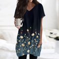 thumbnail image 2 of TQWQT Women's Plus Size Tunic Tops with Pockets Summer Casual Short Sleeve Oversized Tunic Tops Casual V Neck T Shirts Ethnic Floral Print Long Tops, 2 of 5