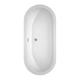 thumbnail image 3 of 68" Center Drain Soaking Tub in White with Brushed Nickel Drain, 3 of 5