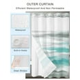 thumbnail image 2 of No Hook Cloth Fabric Shower Curtain with Snap in Liner, Turquoise Gray White Waterproof Shower Curtains Set with See Through Top Window, Country Abstract Ombre Mottled Bath Curtains Shower 60"x72", 2 of 6