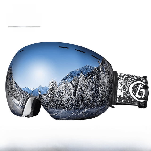 Gafas de esquí de doble capa antivaho esféricas para hombres y mujeres, equipo de montañismo al aire libre a prueba de viento