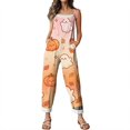 thumbnail image 5 of Halloween Jumpsuits for Women Summer Plus Size Boho Beach Rompers for Women Sleeveless Pumpkin Ghost Jumpsuits Rompers Casual Loose Spaghetti Strap Womens Overalls Earthy Yellow 2XL, 5 of 7