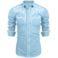 thumbnail image 6 of COOFANDY Men's Cowboy Button Up Western Shirts Cotton Embroidered Long Sleeve Shirt, 6 of 6