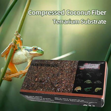 Compressed Coconut Fiber Terrarium Substrate for Tortoise Frog Lizard Spider Scorpion Snake Reptiles (Best Substrate For Leopard Tortoise)