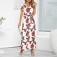 thumbnail image 2 of Vestido largo suelto de verano de manga corta con cuello en V para mujer, 2 of 5