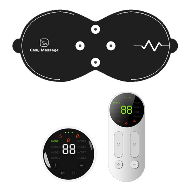 Mini masajeador corporal con 20 niveles de fuerza EMS con control remoto (negro)