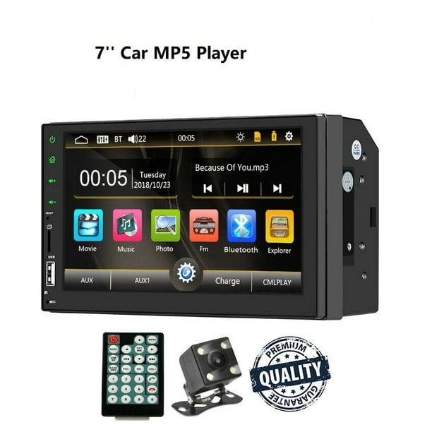 7" Double DIN Bluetooth Car Stereo Touch Screen MP5 FM Radio Player with Rear Camera Walmart