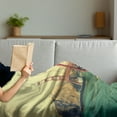 thumbnail image 3 of Vintage Soft Flannel Fleece Throw Blanket, Old Film Featured Golden Gate Bridge Suspension Urban Path Construction Scenery, Cozy Plush for Indoor and Outdoor Use, 60" x 80", Blue Brown, by Ambesonne, 3 of 5