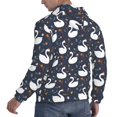 thumbnail image 6 of Wukai Swan And Flowers1 Print Men Hoodies Fleece Sweatshirts Long Sleeve Sweaters Pullover Fall Outfits Winter Clothes-X-Large, 6 of 7