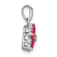 thumbnail image 2 of 14k White Gold Ruby and Diamond Floral Pendant, 2 of 4