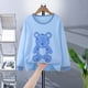 thumbnail image 5 of Blusas y camisas de manga larga con cuello redondo para verano y primavera, moda para niños pequeños, blusa lisa de manga larga con cuello redondo para mujer, blusa de poliéster para niños, 5 of 5