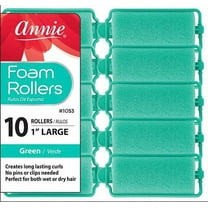 Annie Large 1" Green Foam Hair Rollers - 10 Pcs.