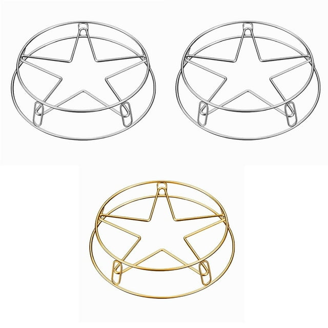3 Soportes De Acero Inoxidable Para Ollas Y Sartenes, Soporte Para Cocinar Al Vapor, Dorado Y Plateado.