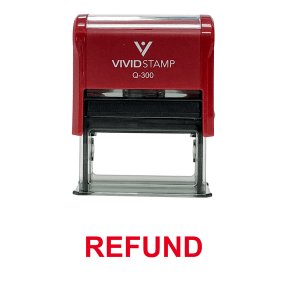 Vivid Stamp REFUND Self Inking Rubber Stamp (Red Ink) - Large