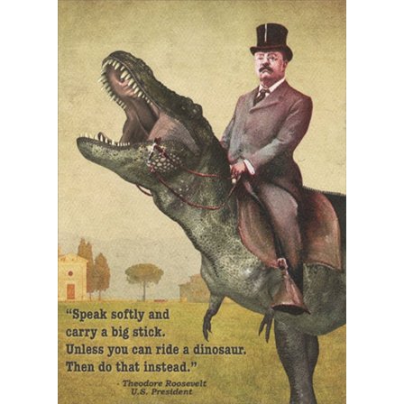 Recycled Paper Greetings Teddy Rides Dino Funny / Humorous Father's Day Card