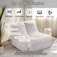 thumbnail image 3 of 39" Bean Bag Chair Set of 2 for Adults, Sofa with Ergonomic Design, Reading Chair with High Resilience Sponge, Non-Deformable, Floor Chairs with Backrest, Lazy Sofa Chair for Bedroom, Gray+Orang, 3 of 6