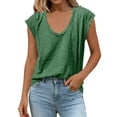 thumbnail image 4 of DYTTDG Women's Cap Sleeve Tank Top, Deep V Neck Loose Fit Top, Solid Color Summer Casual Tee, 4 of 8