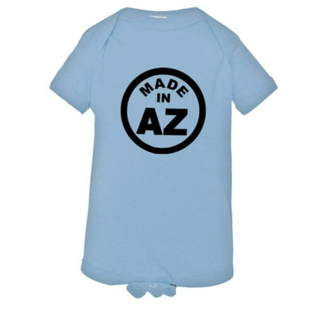 

PleaseMeTees™ Baby From Born Made In Arizona AZ Logo Label Tag Jumpsuit
