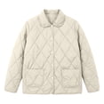 thumbnail image 5 of Byworldtasic Womens Lightweight Quilted Jacket Fall Button Down Puffer Jackets Loose Fit Stand Collar Warm Coats, 5 of 5