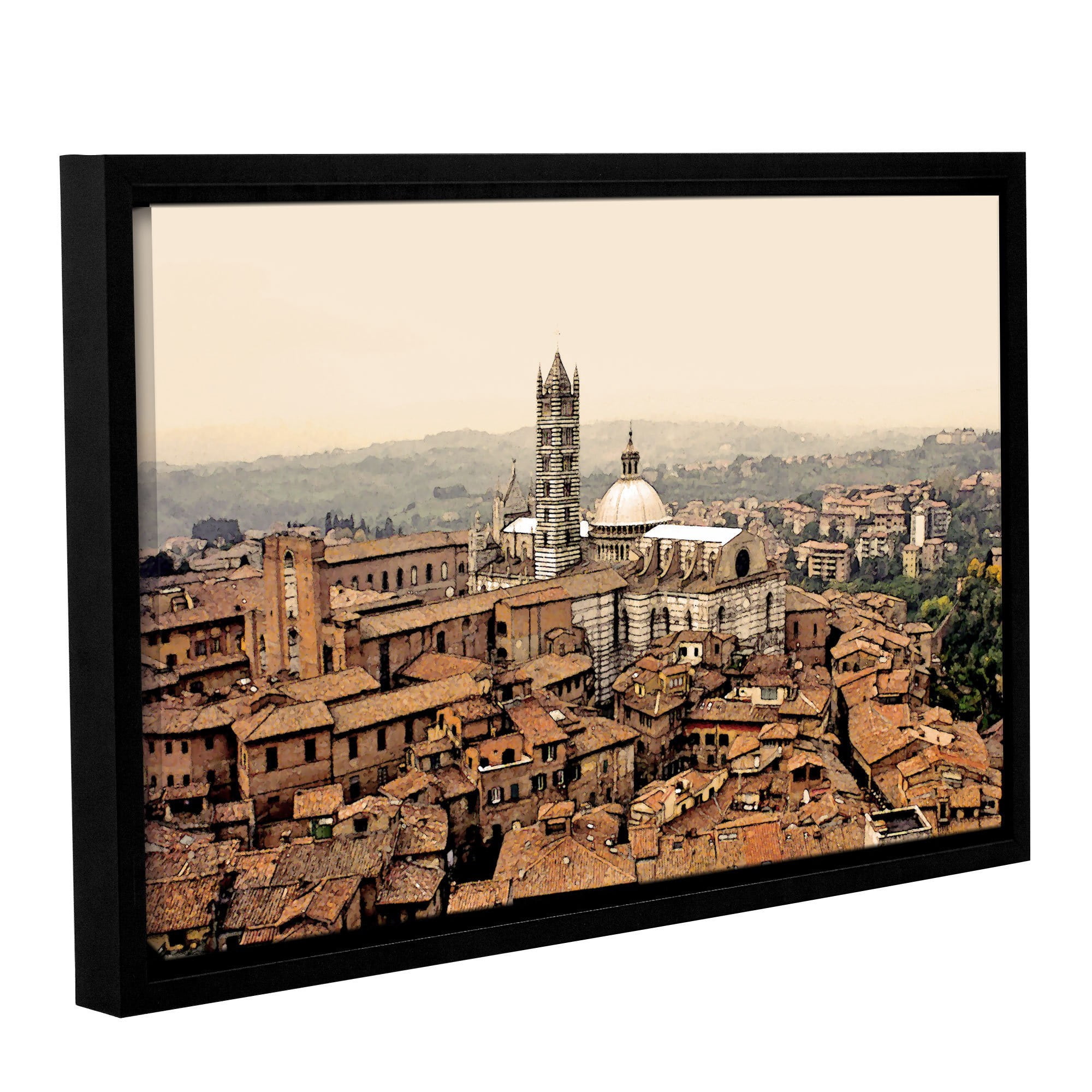 ArtWall Linda Parker "Siena Landscape" Gallery-wrapped Floater-framed Canvas