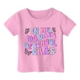 thumbnail image 4 of Chemises Filles Rentrée des Classes Imprimé Haut d'Été avec Manches Trois Quarts Hauts Filles Enfants Rose 3 Ans-4 Ans, 4 of 4