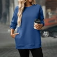 thumbnail image 5 of Mlzmgr Sweatshirts for Women Long Sleeve Crew Neck Casual Sports Womens Athletic Tops with Pockets Daily Wear Solid Color, 5 of 8
