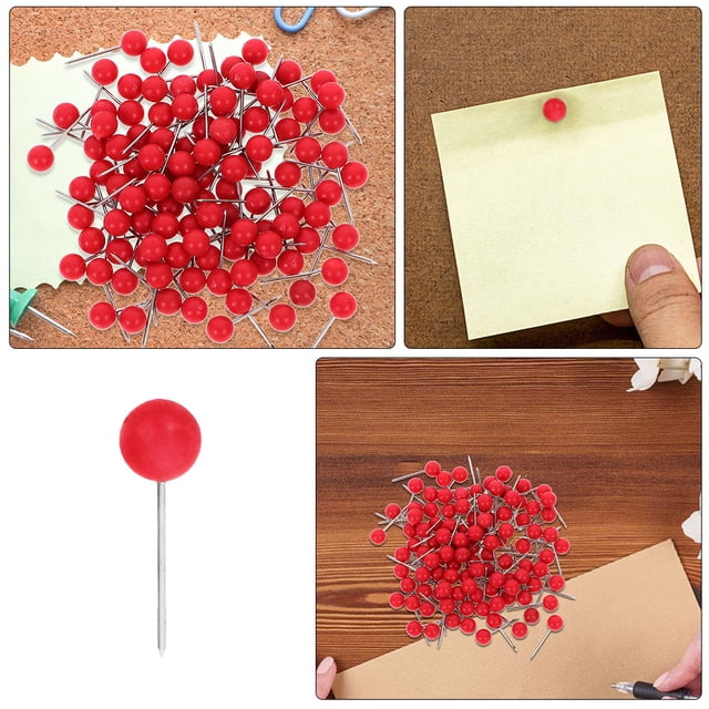 BESTYASH 200Ud Resistentes De Acero Inoxidable Color Rojo Con Grande Para Mapas Y Oficinas