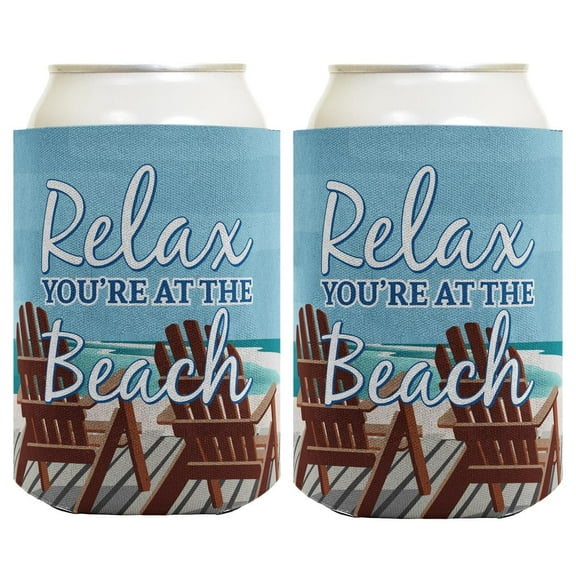 Beach Gifts Relax You're at the Beach Can Coolers Set 2-Pack Can Drink Thermocoolers