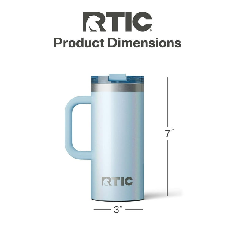RTIC 16 oz Ceramic Lined Insulated Travel Mug, Spill-Resistant Lid, Ice  Glitter - Walmart.com