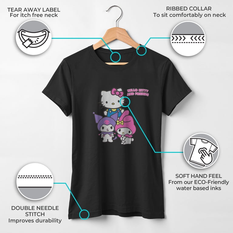 Girls Hello Kitty My Melody Kuromi Besties T-Shirt - Cute & Comfy
