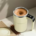 thumbnail image 4 of 2026 Upgraded Electric Coffee Mug with a Built-In LCD Thermometer, for Brewing Cofee, Milk, Cocoa, 316 Stainless Steel Self Stirring Coffee Mug Wamer (Beige), 4 of 5