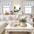 thumbnail image 4 of Light Blue Grey Stripe Kitchen Curtain Valances for Windows Farmhouse Short Curtains, Modern Farmhouse Vertical Striped Rod Pocket Valance Curtain for Bedroom Cafe Living Room 42"x12", 4 of 8