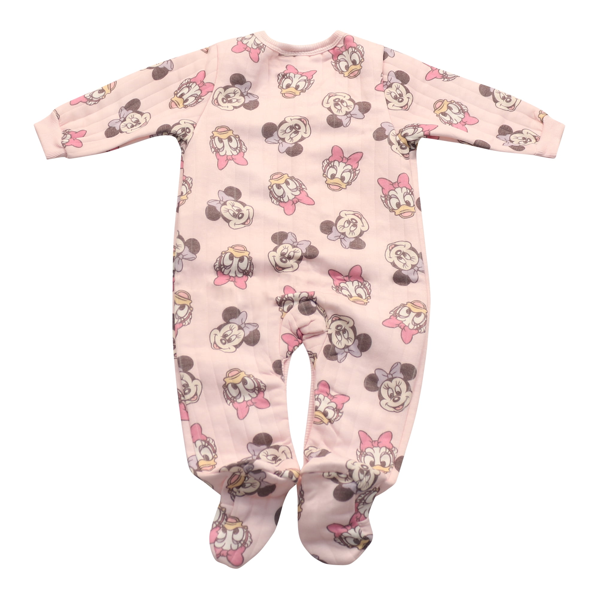 Disney Clothes Baby Girls 2-Pack Quilted Footie Coveralls - Minnie Mouse, Princess Cinderella and Tiana Bodysuits (0/3M-6/9M)