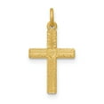 thumbnail image 1 of Solid 14k Yellow Gold Heart Cross Charm Pendant - 19mm x 10mm, 1 of 3