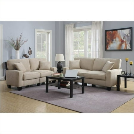Serta Rta Martinique 2 Piece 78 Fabric Sofa Set In Silica Sand Walmart Com Walmart Com