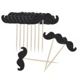 thumbnail image 2 of 40pcs Moustache Cake Topper Funny Baking Decor Insert for Birthday Party Gathering (Black), 2 of 2