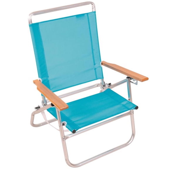 RIO Wave Beach 3-Position Aluminum Beach Folding Chair, Multicolor