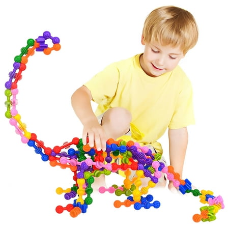 Kids Building Blocks STEM Toys, 100 Pcs - Educational Interlocking Toy