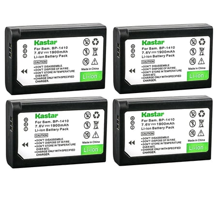 Kastar Battery 4-Pack Replacement for Samsung ED-BP1410 BP-1410 Battery Samsung NX30 EV-NX30ZZBGBUS WB2200 Digimax WB2200 WB2200BMBCL WB2200F Digimax WB2200F Cameras