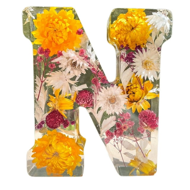 Flower Night Light Flower Letter Resin Home Decoration Gift