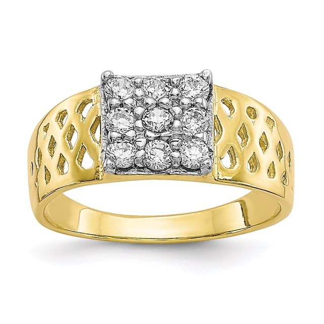 10k Yellow Gold Cubic Zirconia Cz Baby Ring