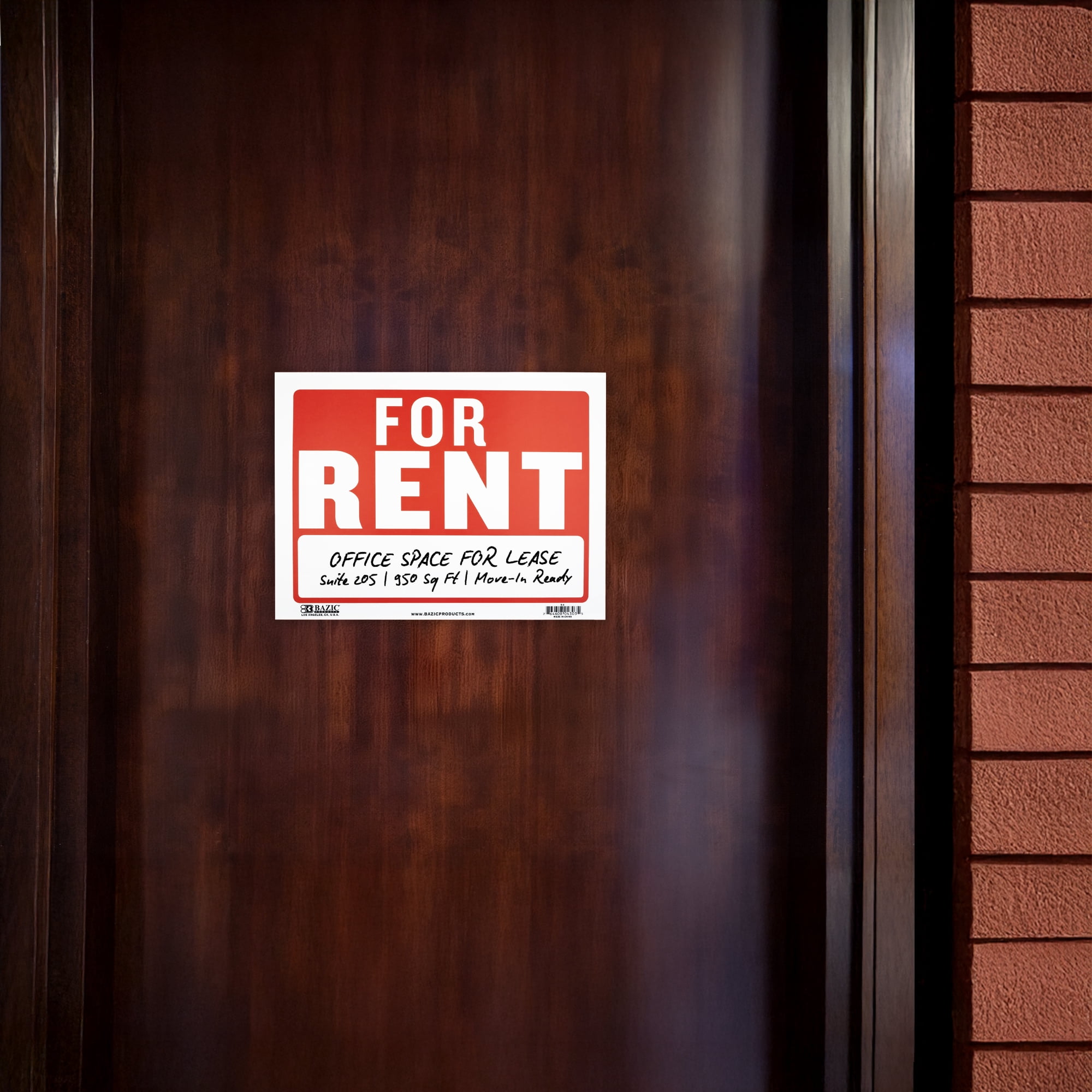 BAZIC For Rent Sign 9"X12", Waterproof Indoor Signage, 24-Pack