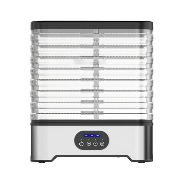 Deshidratador De Alimentos Silencioso Para Uso Doméstico Con 8 Bandejas Apilables Para Golosinas, Frutas Y Carne Seca Para Perros. Plateado.