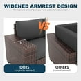 thumbnail image 6 of ELPOSUN Outdoor Sectional Furniture Set 6-Piece Brown Rattan Wicker Conversation Sofa Set with Glass Top Table ,Gray Cushions, 6 of 9