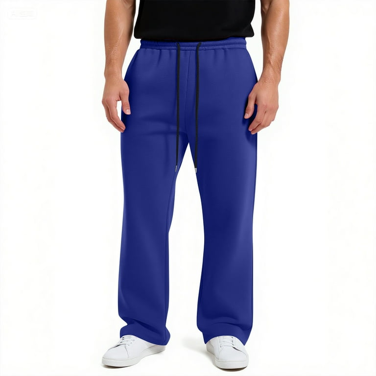 Domuza Men's Baggy Sweatpants Wide Leg Elastic Waist Drawstring
