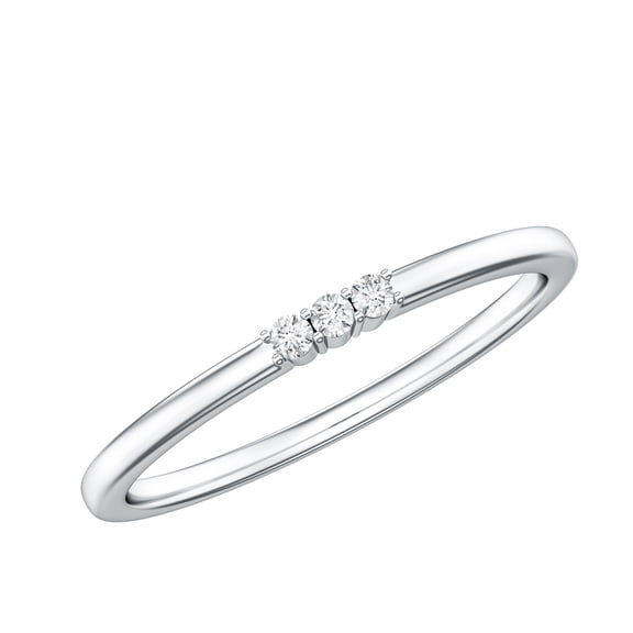 Rosec Jewels Diamond Stackable Ring for Women, Three Stone Ring (HI-SI Quality), 925 Sterling Silver, US 4.00